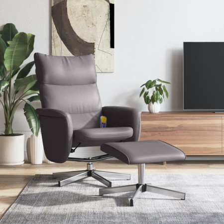 Liegender Massagesessel mit Fußstütze aus grauem Kunstleder von vidaXL, Sessel - Ref: Foro24-356599, Preis: 133,33 €, Rabatt: %