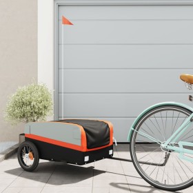 Schwarz-orangefarbener Fahrradanhänger aus Eisen, 30 kg von vidaXL, Fahrradanhänger - Ref: Foro24-94033, Preis: 105,17 €, Rab...