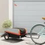 Black and orange iron bicycle trailer 30 kg by vidaXL, Bicycle trailers - Ref: Foro24-94033, Price: 102,75 €, Discount: %