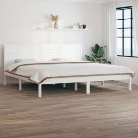 Estructura de cama sin colchón madera maciza blanca 200x200 cm en Camas y somieres | Comprar online en Foro24