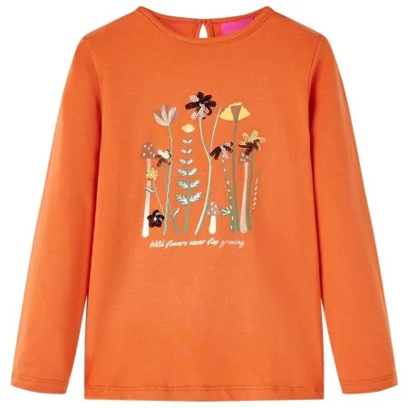 Langärmliges Kinder-T-Shirt 140 in gebranntem Orange von vidaXL, Kinder-T-Shirts - Ref: Foro24-13618, Preis: 12,14 €, Rabatt: %