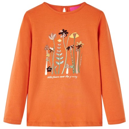 Langärmliges Kinder-T-Shirt 140 in gebranntem Orange von vidaXL, Kinder-T-Shirts - Ref: Foro24-13618, Preis: 12,31 €, Rabatt: %