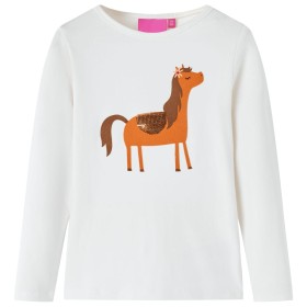 Langarm-T-Shirt für Kinder in der Farbe Ecru 92 von vidaXL, Kinder-T-Shirts - Ref: Foro24-13624, Preis: 8,94 €, Rabatt: %