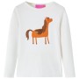 Langarm-T-Shirt für Kinder in der Farbe Ecru 116 von vidaXL, Kinder-T-Shirts - Ref: Foro24-13626, Preis: 8,94 €, Rabatt: %