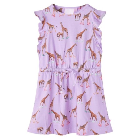 Kinderkleid mit Rüschenärmeln und fliederfarbener Kordel 128 von vidaXL, Kinderkleider - Ref: Foro24-14603, Preis: 15,32 €, R...