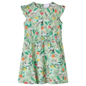 Kinderkleid mit Rüschenärmeln hellkhaki 140 von vidaXL, Kinderkleider - Ref: Foro24-14636, Preis: 14,70 €, Rabatt: %