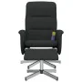 Sillón reclinable de masaje con reposapiés tela negro de vidaXL, Sillones - Ref: Foro24-356584, Precio: 127,01 €, Descuento: %