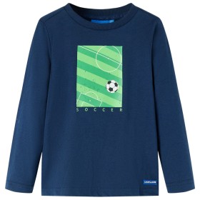 Camiseta infantil de manga larga azul marino 92