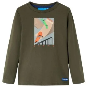 Khakifarbenes Langarm-T-Shirt für Kinder 140 von vidaXL, Kinder-T-Shirts - Ref: Foro24-12823, Preis: 9,55 €, Rabatt: %