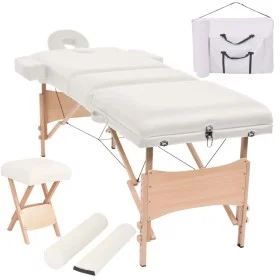 Massageliege und Klapphocker 3 Zonen 10 cm weiß von vidaXL, Massageliegen - Ref: Foro24-110156, Preis: 269,01 €, Rabatt: %
