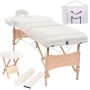 Massage table and folding stool 3 zones 10 cm white by vidaXL, massage tables - Ref: Foro24-110156, Price: 272,58 €, Discount: %