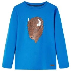 Langarm-T-Shirt für Kinder Kobaltblau 116 von vidaXL, Kinder-T-Shirts - Ref: Foro24-13006, Preis: 8,30 €, Rabatt: %