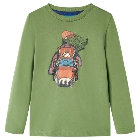 Kinder-Langarm-T-Shirt hellkhaki 92 von vidaXL, Kinder-T-Shirts - Ref: Foro24-12759, Preis: 8,52 €, Rabatt: %