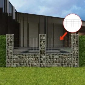 U-shaped basket galvanized gabion wall 240x20x100 cm by vidaXL, fence panels - Ref: Foro24-142546, Price: 101,11 €, Discount: %
