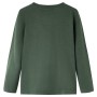 Camiseta infantil de manga larga verde oscuro 140