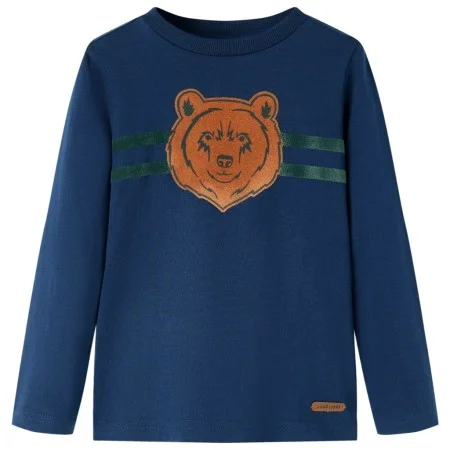 Marineblaues Langarm-T-Shirt für Kinder 128 von vidaXL, Kinder-T-Shirts - Ref: Foro24-13122, Preis: 8,59 €, Rabatt: %