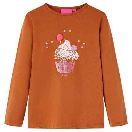 Camiseta infantil de manga larga color coñac 92 de vidaXL, Camisetas para niños - Ref: Foro24-14049, Precio: 8,81 €, Descuent...
