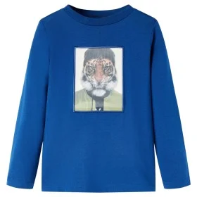 Dunkelblaues Langarm-Kinder-T-Shirt 140 von vidaXL, Kinder-T-Shirts - Ref: Foro24-13293, Preis: 8,59 €, Rabatt: %