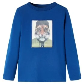 Dunkelblaues Langarm-Kinder-T-Shirt 116 von vidaXL, Kinder-T-Shirts - Ref: Foro24-13291, Preis: 8,59 €, Rabatt: %
