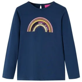 Marineblaues langärmeliges Kinder-T-Shirt 140 von vidaXL, Kinder-T-Shirts - Ref: Foro24-14288, Preis: 9,83 €, Rabatt: %