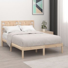 Estructura de cama sin colchón madera maciza de pino 200x200 cm Estructura de cama sin colchón madera maciza de pino 200x200 cm