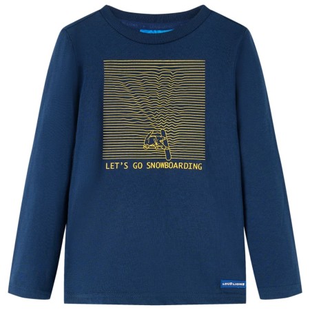 Marineblaues langärmeliges Kinder-T-Shirt 140 von vidaXL, Kinder-T-Shirts - Ref: Foro24-13108, Preis: 8,39 €, Rabatt: %