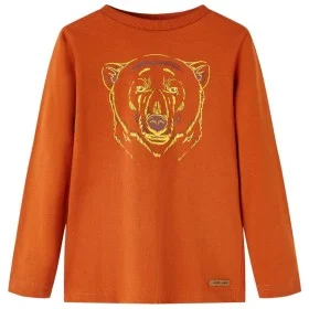 Langarm-T-Shirt für Kinder in der Farbe 104 in hellem Ziegelstein von vidaXL, Kinder-T-Shirts - Ref: Foro24-13155, Preis: 8,4...