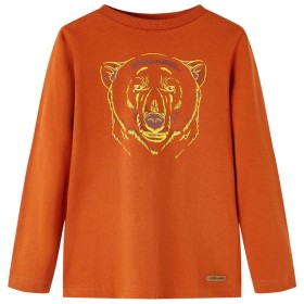 Langarm-T-Shirt für Kinder in der Farbe 104 in hellem Ziegelstein von vidaXL, Kinder-T-Shirts - Ref: Foro24-13155, Preis: 8,5...