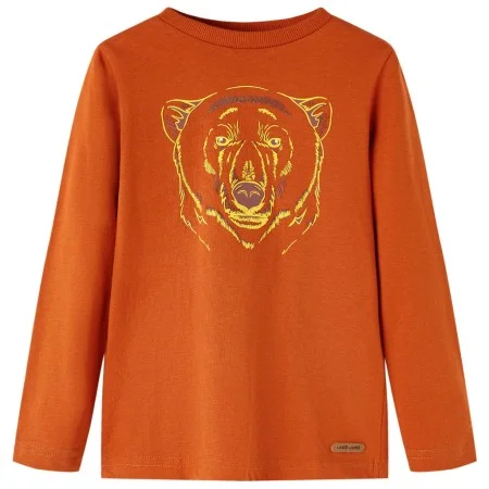 Langarm-T-Shirt für Kinder in der Farbe 128 in hellem Ziegelstein von vidaXL, Kinder-T-Shirts - Ref: Foro24-13157, Preis: 8,4...