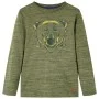 Langärmliges Kinder-T-Shirt in Khaki-Melange 104 von vidaXL, Kinder-T-Shirts - Ref: Foro24-13160, Preis: 8,45 €, Rabatt: %