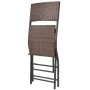Klappbare Garten-Essgruppe, 7-teilig, Polyrattan und brauner Stahl von vidaXL, Gartensets - Ref: Foro24-42877, Preis: 363,30 ...