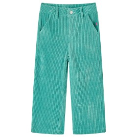 Pantalón para niños de pana verde menta 104