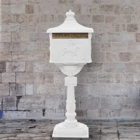 Buzón de pedestal de aluminio estilo vintage inoxidable blanco de vidaXL, Buzones de correo - Ref: Foro24-43894, Precio: 291,...
