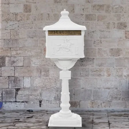 Buzón de pedestal de aluminio estilo vintage inoxidable blanco de vidaXL, Buzones de correo - Ref: Foro24-43894, Precio: 290,...