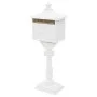 Buzón de pedestal de aluminio estilo vintage inoxidable blanco de vidaXL, Buzones de correo - Ref: Foro24-43894, Precio: 290,...