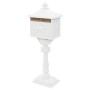Buzón de pedestal de aluminio estilo vintage inoxidable blanco de vidaXL, Buzones de correo - Ref: Foro24-43894, Precio: 368,...