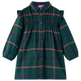 Kinderkleid mit langen Ärmeln und dunkelgrünen Rüschen 116 von vidaXL, Kinderkleider - Ref: Foro24-14416, Preis: 13,30 €, Rab...