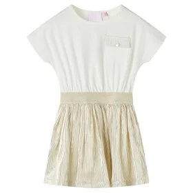 Ecrufarbenes Kurzarmkleid für Kinder 128 von vidaXL, Kinderkleider - Ref: Foro24-14695, Preis: 16,84 €, Rabatt: %