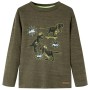 Children's long-sleeved t-shirt dark khaki mélange 116 by vidaXL, Kids T-shirts - Ref: Foro24-13251, Price: 11,76 €, Discount: %