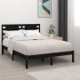 Estructura de cama de madera maciza de pino negra 200x200 cm en Camas y somieres | Comprar online en Foro24