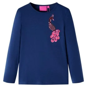 Marineblaues Langarm-T-Shirt für Kinder 128 von vidaXL, Kinder-T-Shirts - Ref: Foro24-13597, Preis: 8,59 €, Rabatt: %