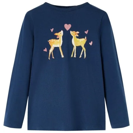Marineblaues langärmeliges Kinder-T-Shirt 140 von vidaXL, Kinder-T-Shirts - Ref: Foro24-13653, Preis: 8,59 €, Rabatt: %