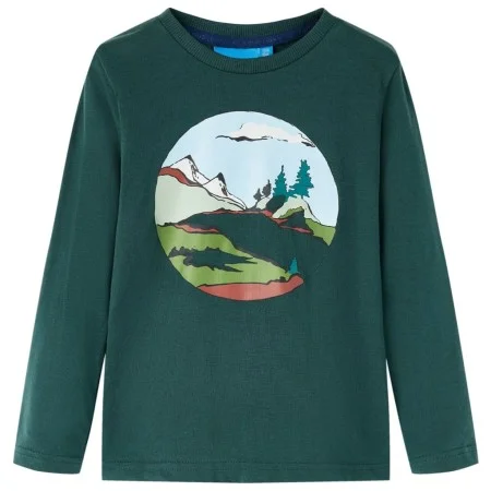 Dunkelgrünes Langarm-T-Shirt für Kinder 104 von vidaXL, Kinder-T-Shirts - Ref: Foro24-13450, Preis: 8,87 €, Rabatt: %