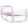 Estructura de cama sin colchón madera maciza pino 75x190 cm