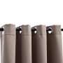 Cortinas opacas con anillas de metal 2 pzs gris topo 140x245 cm
