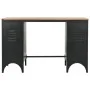 Schreibtisch mit Doppelsockel aus Tannenholz und Stahl, 120 x 50 x 76 cm von vidaXL, Schreibtische - Ref: Foro24-246422, Prei...