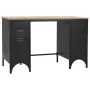Schreibtisch mit Doppelsockel aus Tannenholz und Stahl, 120 x 50 x 76 cm von vidaXL, Schreibtische - Ref: Foro24-246422, Prei...