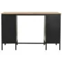 Schreibtisch mit Doppelsockel aus Tannenholz und Stahl, 120 x 50 x 76 cm von vidaXL, Schreibtische - Ref: Foro24-246422, Prei...