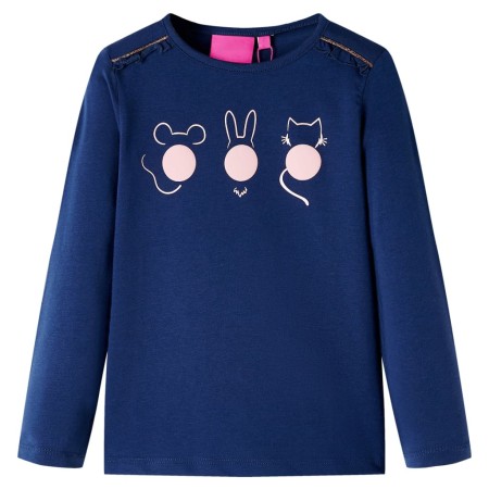 Marineblaues langärmeliges Kinder-T-Shirt 140 von vidaXL, Kinder-T-Shirts - Ref: Foro24-13768, Preis: 8,54 €, Rabatt: %