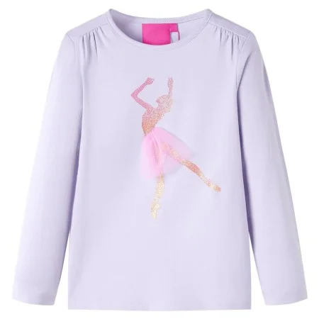 Light lilac long-sleeved children's t-shirt 128 by vidaXL, Kids T-shirts - Ref: Foro24-13997, Price: 8,59 €, Discount: %